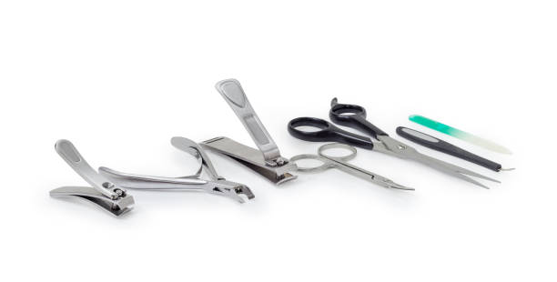 istock Different tools for nail care closeup on a white background 931123526