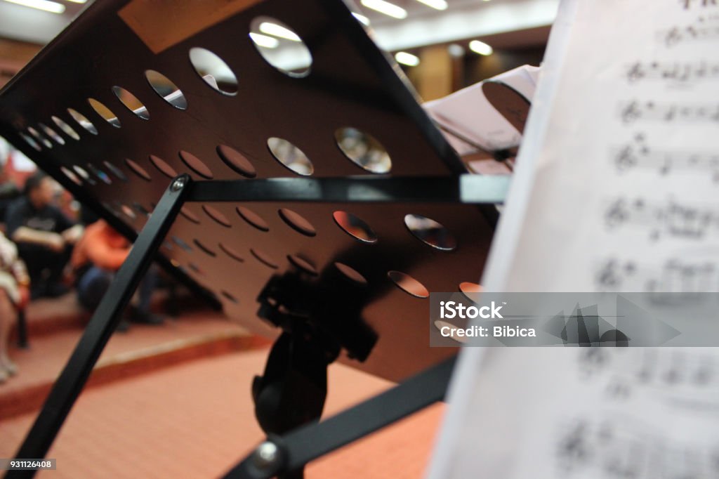 Standing Note Table Music Note Stand Stock Photo - Download Image Now - Sheet Music ...