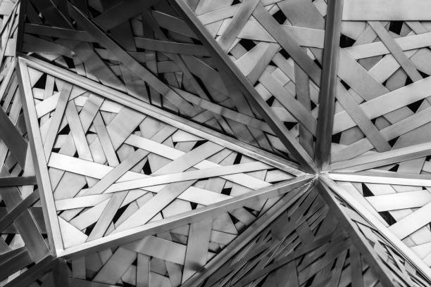 Modern architecture black and white steel, architectural design, architecture background concept.