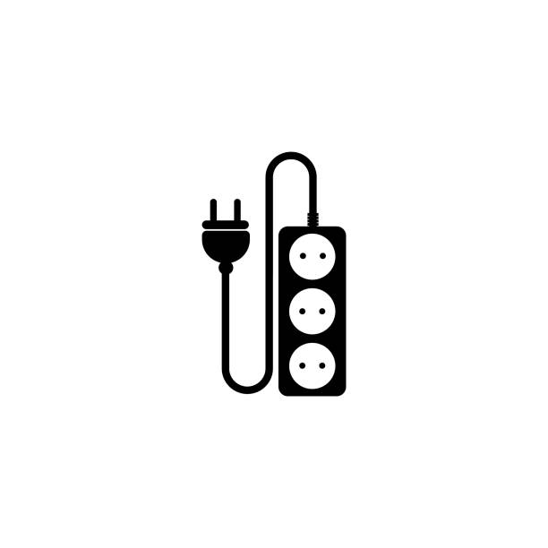 Extension cord icon Extension Cord, Cable, Equipment, Gang Socket gang socket stock illustrations