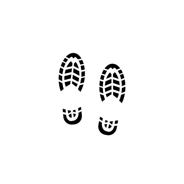 ilustraciones, imágenes clip art, dibujos animados e iconos de stock de icono de impresión de zapato - stair rail