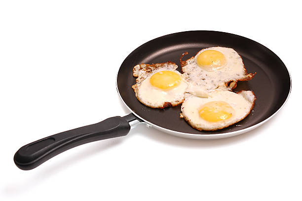 Cтоковое фото Жареные яйца на сковороде