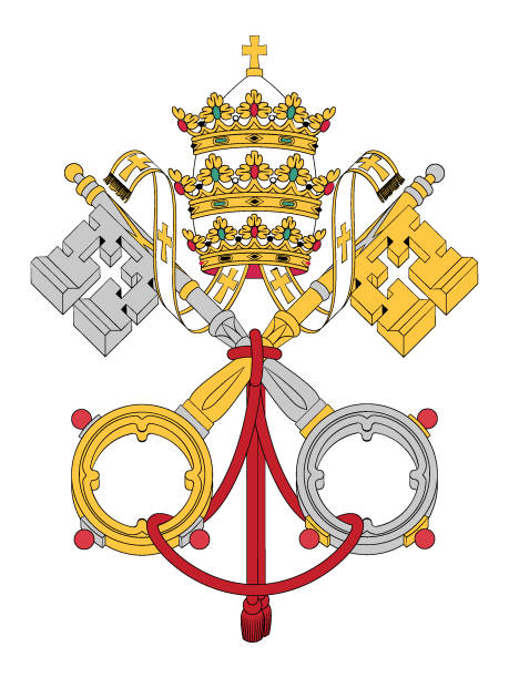 바티칸의 팔의 외 투 - coat of arms stock illustrations