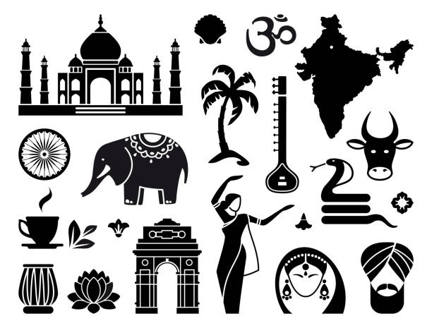 illustrations, cliparts, dessins animés et icônes de icônes de l'inde - india