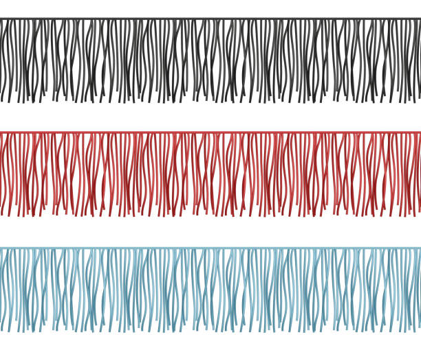 falbanki krawędzi, frędzle bez szwu rzędy wektor odzież składnik - fringe stock illustrations