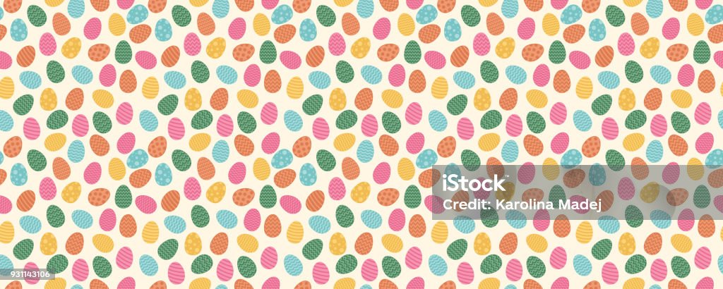 Solid Easter Texture Easter Wallpaper Seamless Texture With Decorative Eggs Vector Stock ...