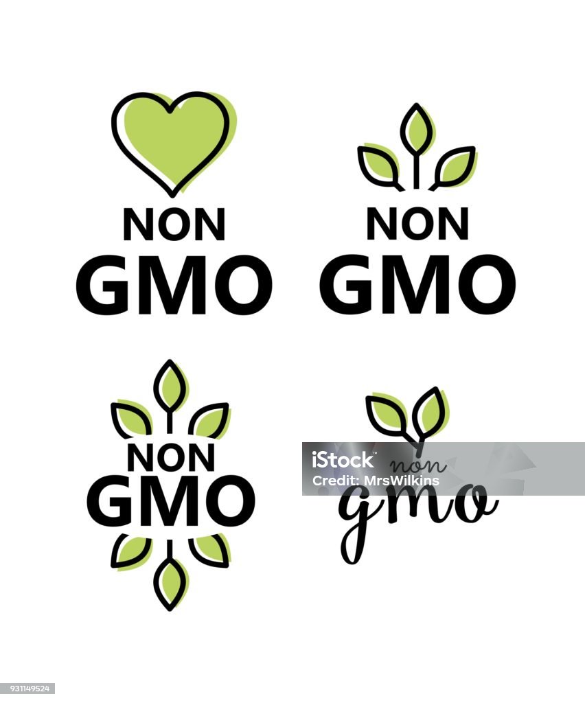 Non GMO sign vector set Non GMO sign vector set collection Logo stock vector