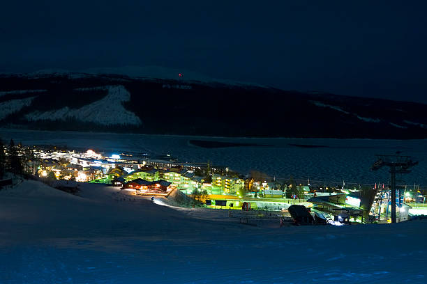 istock lights of ski resort at night 93115637