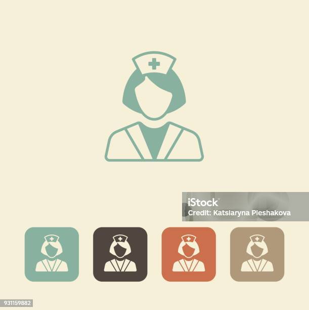 Medical Professional Nurse Vector Icon Stock Illustration - Download Image Now - Nurse, Icon Symbol, Vector