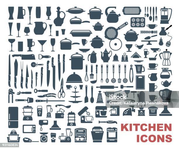 Set Of High Quality Kitchen Icons Stock Illustration - Download Image Now - Kitchen Utensil, Icon Symbol, Kitchen
