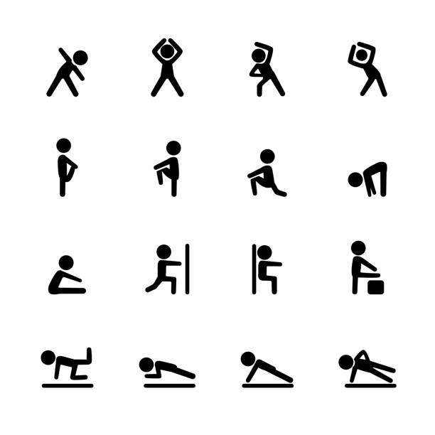 exercise fitness icon set, vector eps10 vector art illustration