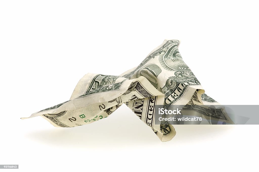 crumpled dollar  Bad Condition Stock Photo