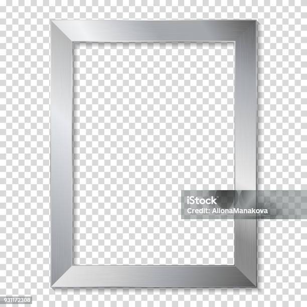 Metal Frame Isolaterd Stock Illustration - Download Image Now - Border - Frame, Construction Frame, Silver - Metal