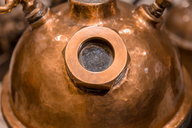 istock Brewery kettle closeup Indoor brewery in basement, closeup 931173030