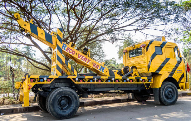 March 11,2018. Kolkata, West Bengal,India. A Recovery truck is parked on the roadside of national Highway.