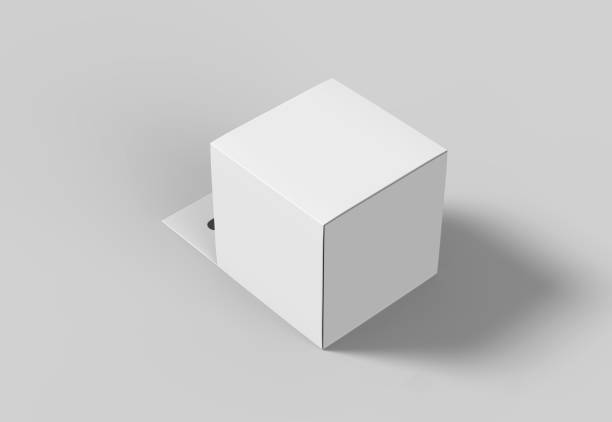istock Hanging white blank cardboard packaging box with hang tab retail box for mock up design and design presentation. 3d render illustration. 931178748
