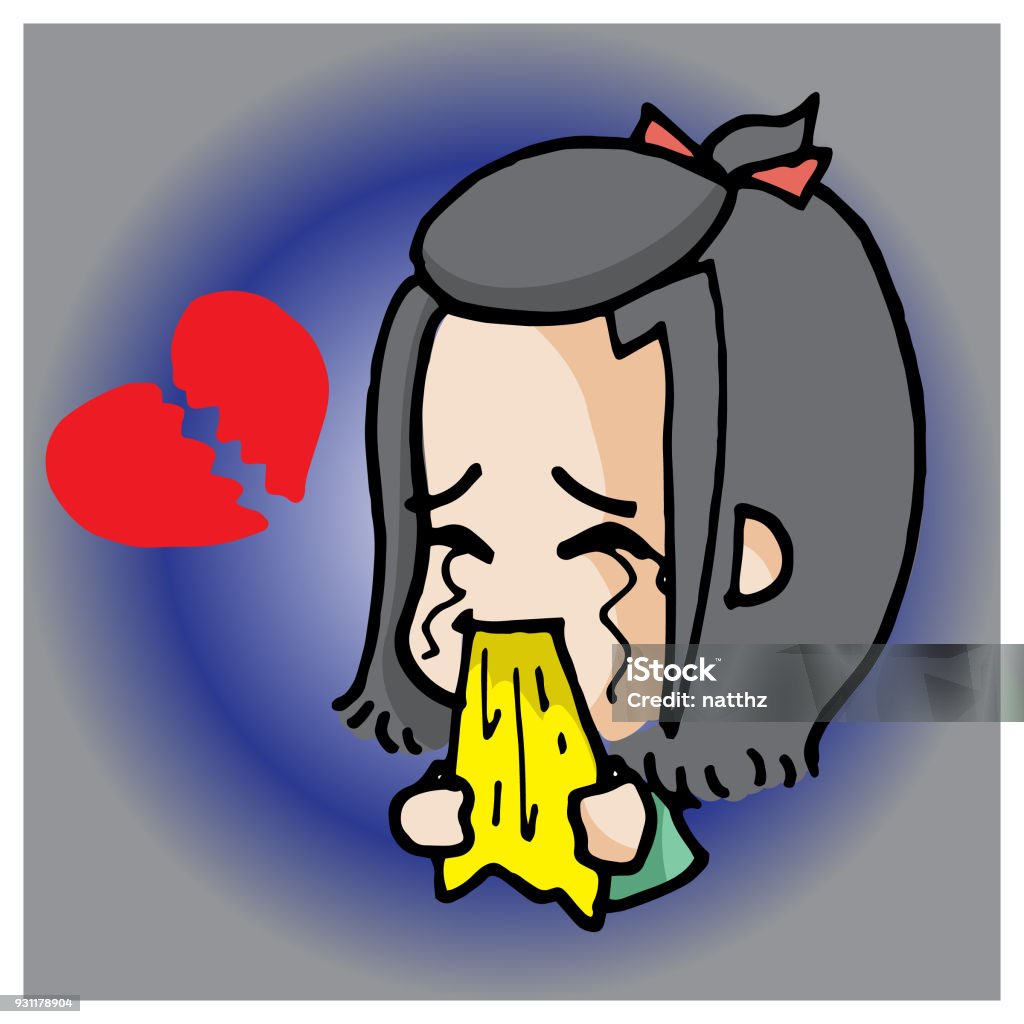 Broken Heart Girl Cartoon Vector Character Stock Illustration ...