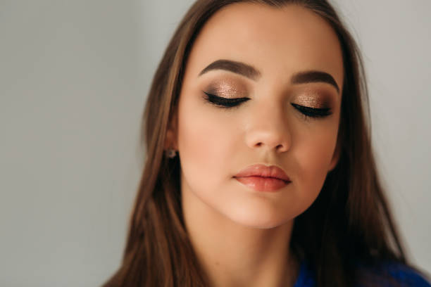 istock Model closed her eyes to show her makeup 931193132