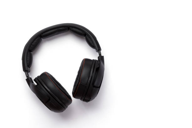 Black headphones - Isolated stock photo