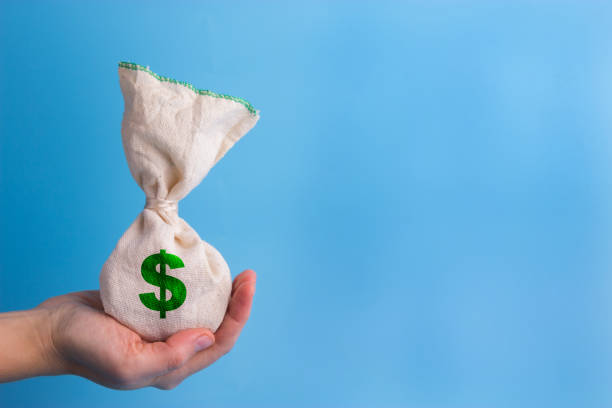 istock Women hand hold a money bag 931203582