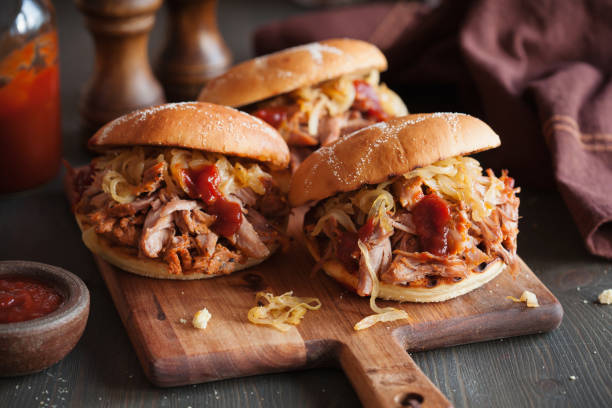 istock homemade pulled pork burger with caramelized onion and bbq sauce 931204932