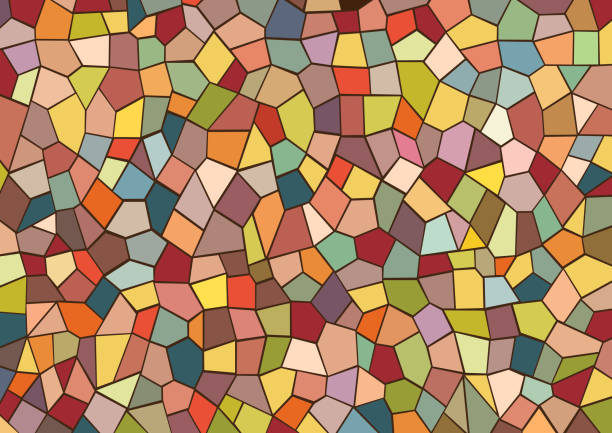 красочная мозаичная карта - mosaic stock illustrations