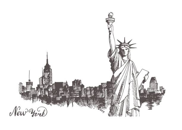 istock Sketch of the statue of liberty 931209958