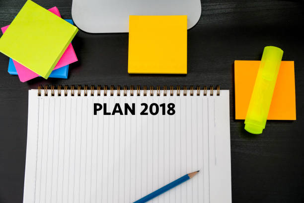 istock Plan 2018 Notebook business team meeting  with an Plan 2018 931212650