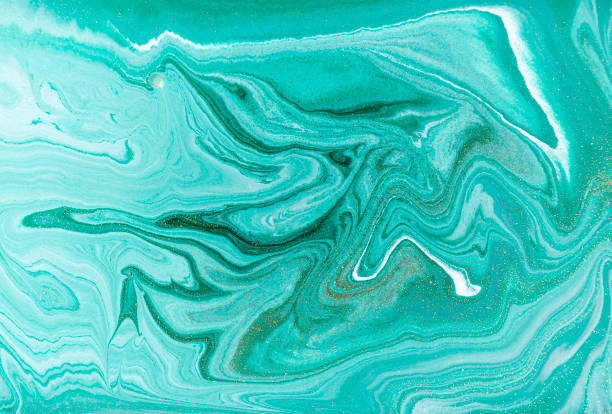 istock Marble abstract acrylic background. Nature green marbling artwork texture. Golden glitter. 931216782