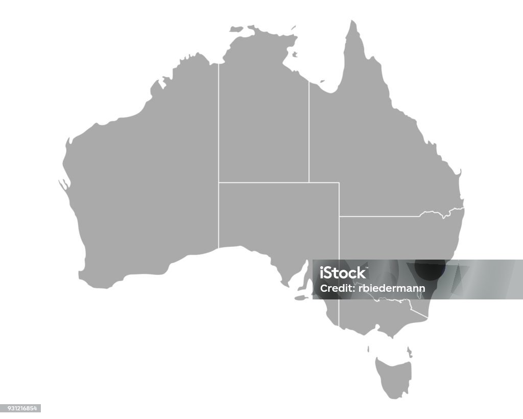 Karte von Australien - Lizenzfrei Australien Vektorgrafik