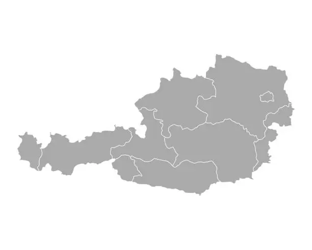 Vector illustration of Map of Austria