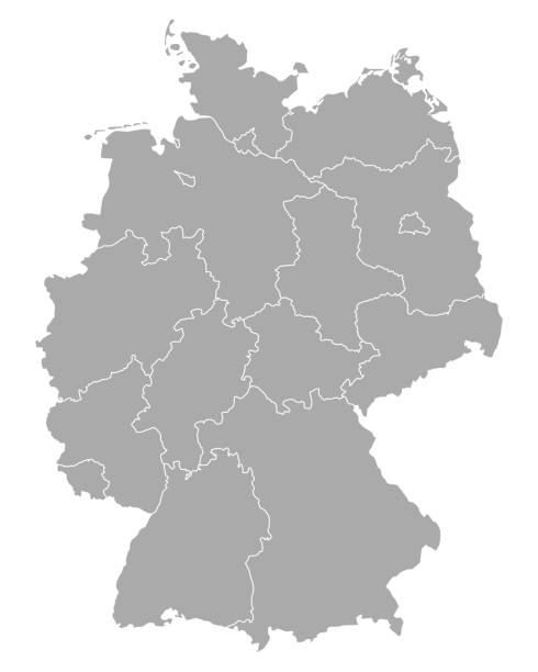 mapa německa - německo střední evropa stock ilustrace