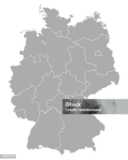 Map Of Germany Stock Illustration - Download Image Now - Germany, Map, Vector