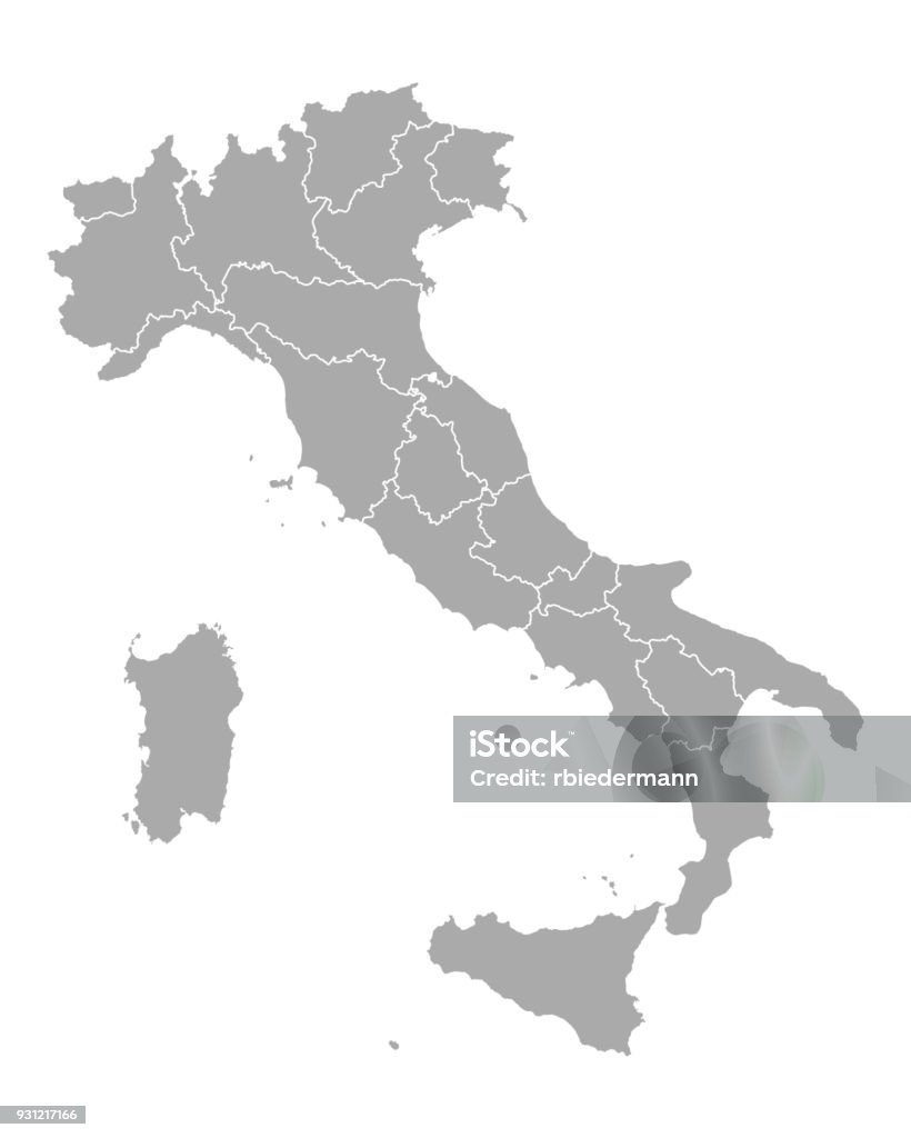 Mappa dell'Italia - arte vettoriale royalty-free di Italia