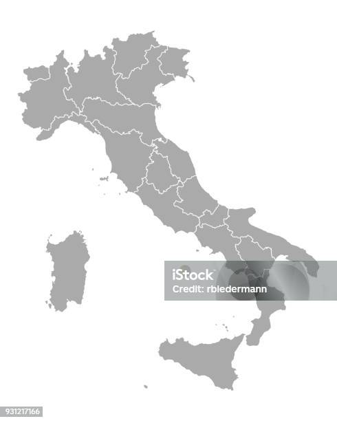 Mappa Dellitalia - Immagini vettoriali stock e altre immagini di Italia - Italia, Carta geografica, Vettoriale