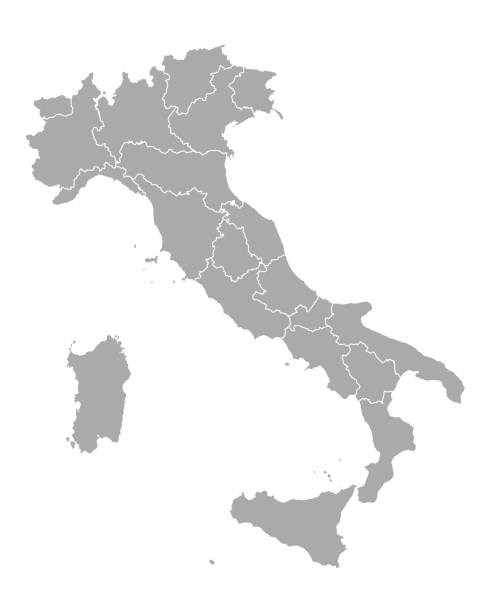 карта италии - италия stock illustrations