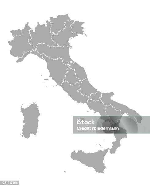 Map Of Italy Stock Illustration - Download Image Now - Italy, Map, Vector