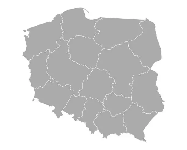 Vector illustration of Map of Poland