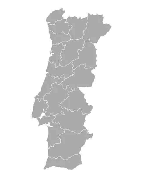 Vector illustration of Map of Portugal