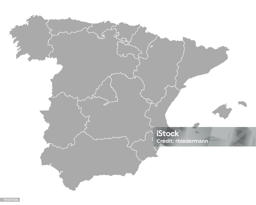 Mapa da Espanha - Vetor de Espanha royalty-free