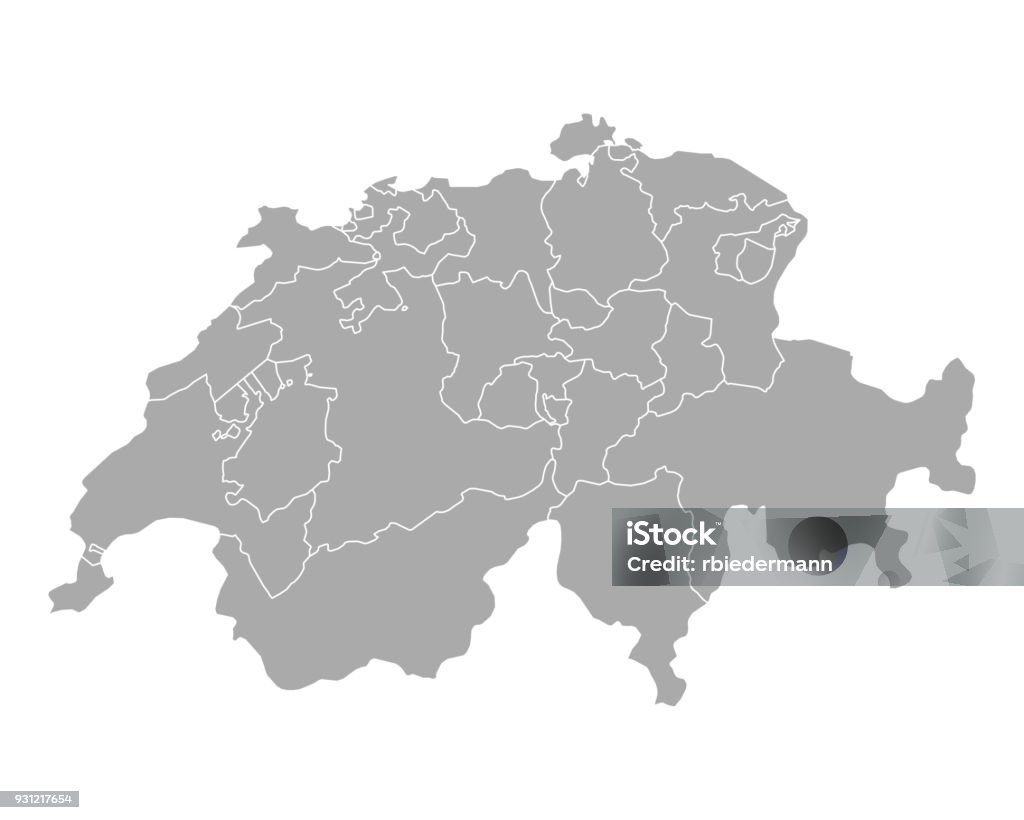 Karte der Schweiz - Lizenzfrei Schweiz Vektorgrafik