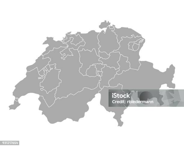 Karte Der Schweiz Stock Vektor Art und mehr Bilder von Schweiz - Schweiz, Karte - Navigationsinstrument, Schweizerische Kultur