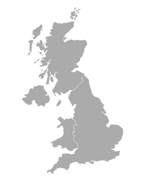 mapa wielkiej brytanii - england stock illustrations