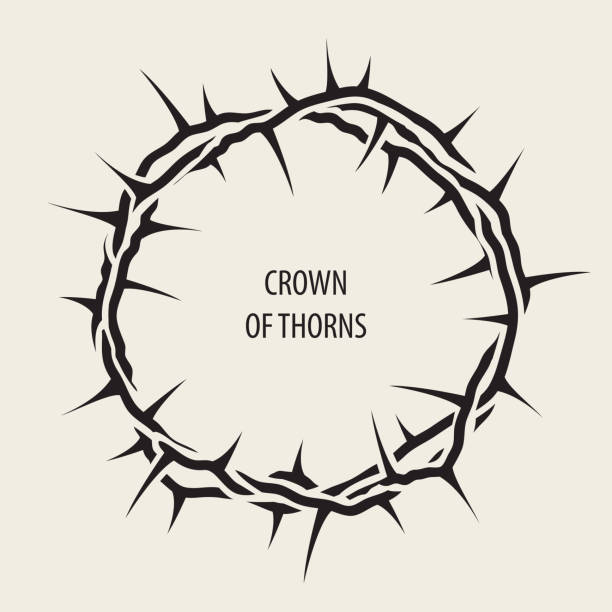 ilustrações de stock, clip art, desenhos animados e ícones de easter banner with black crown of thorns - sharp