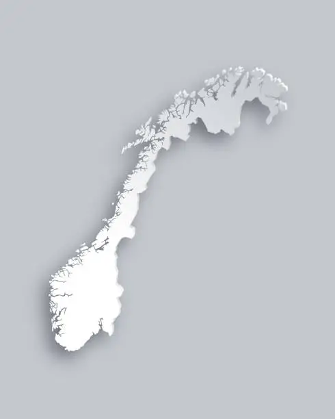 Vector illustration of Map of Norway