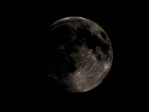 istock High contrast Full moon seen with telescope 931227292