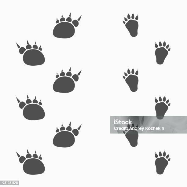 Animals Footprints Isolated On Light Background Stock Illustration - Download Image Now - Abstract, Animal, Animal Body Part