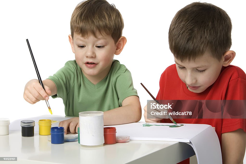 Zwei Jungen ziehen - Lizenzfrei Bildkomposition und Technik Stock-Foto