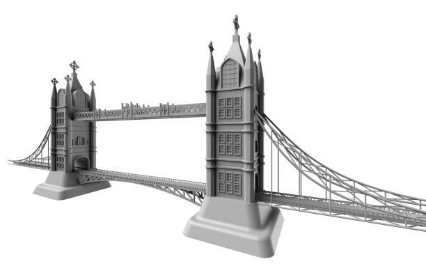 istock 3D render of an English bridge on a white background 931239240