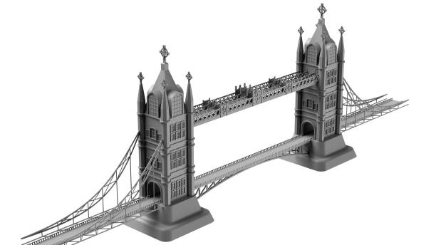 istock 3D render of an English bridge on a white background 931239304